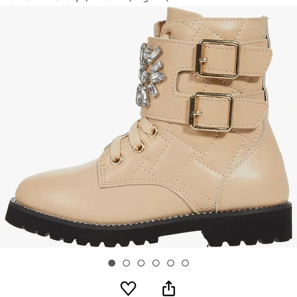 Kurt Geiger Beige Ankle Boots with Jewel Embellishment
